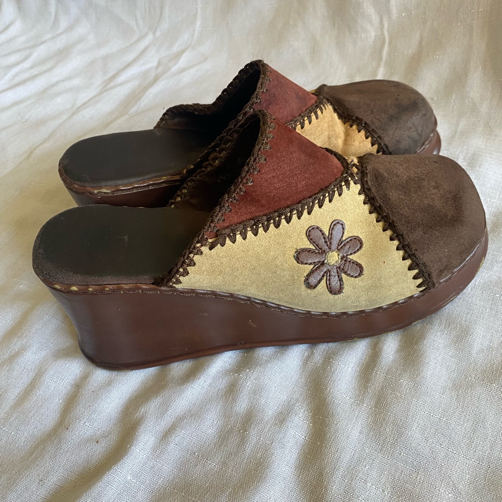 Y2k Patchwork Mules Clogs